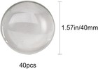 40pcs 40mm Glass Dome Cabochons Clear Round Tiles  Transparent Half Round Flat B