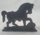 Vintage Cast Iron Painted Horse W saddle Western Door Stop 5  Tall