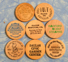 Lot Of 12 Vintage Round Tuit Wooden Nickels Tokens Wood Coin Collection