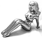 Hood Ornament Sitting Nude Lady For Flat Surface Hood Chrome 2 Stud Mnt Gg 48410