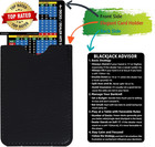 Metal Thick Blackjack Strategy Card With Leather Sleeve Stainless Steel Basic St