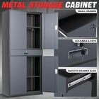 71   Gray black Lockable Metal Storage Cabinets W  Drawer   2 Adjustable Shelves