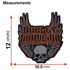 Harley Davidson Winged Skull Patch Large 11  Embroidery Patch Iron  sew On