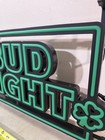 Bud Light Beer Shamrock St  Patrick   s Day Led Lighted Bar Sign New In Box Green