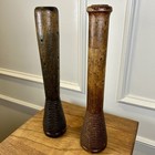 2 Antique Large Industrial Wooden Textile Thread Sewing Bobbin Spool Vtg Cottage
