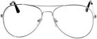 Clear Lens Silver Metal Frame Sunglasses Aviator Style Men Women Uvb Protection