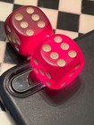 Old European Bakelite Oversized Rounded Red Bakelite Dice 051625 