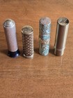 Lot Of 4 Vintage Metal Lipstick Tubes Secret Of The Sea  Hazel Bishop  Tussy