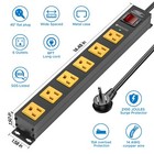 Crst 6 Outlet Surge Protector Power Strip 2100j With Switch  Metal Power Strip
