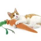 Kolossal Karrot Soft Plush Crinkle Kicker Cat Toy With Catnip Packed