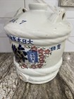 Rare Large Antique Sake Wine Barrel Jug Japanese Glazed Ceramic Porcelain
