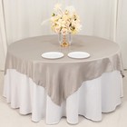 Silver Satin 72x72  Square Table Overlay Smooth Finish Catering Decorations
