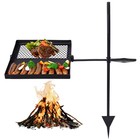 Swivel Campfire Outdoor Foldable Square Grill Heavy Duty Steel Fire Cook Grate