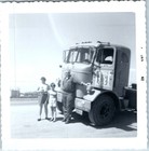 1962 Cabover Semi Truck Driver Snapshot Photo Kids Mack Hauler Big Rig Tractor