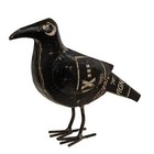 New Primitive Crow Figure Black Metal Fall Halloween 9 tx12 5 wx3 25 d Aged