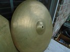 Vintage 1950 s Avedis Zildjian 15  Small Stamp Thin Hi Hat Cymbals-vg 