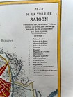 Saigon Vietnam C  1880 Erhard Antique Plan 19th Century
