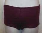 Bloch Fine Gauge Ballet Shorts Burgundy Ladies Large Pierced Detail Hem Lucy