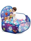 Kids Ball Pit For Toddler With Basketball Hoop Foldable Pop-up Space Rocket