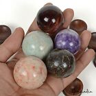 2240 Ct 5 Pcs Natural Untreated Multi Gems Healing Crystal Sphere Gem With Stand
