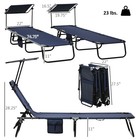 Outsunny 2-piece Chaise Lounge With Adjustable Backrest And Sunshade  Dark Blue