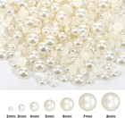 1000 Pcs Mini Flatback Pearl Beads 2-8mm Half Round Diy Crafts Wedding Ivory
