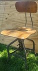 Vintage Toledo Ohio Steel Drafting Stool Chair Adjustable W  Back Rest