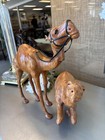 Two Beautiful Tall Handmade Leather Statues