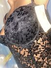 Vtg Corset Merry Widow Bra Top Floral Lace Bow Metal Bone In Garters 40  Nwt