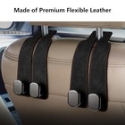 Premium Leather Car Headrest Hook For Purses And Bags - Seat Back Black 1