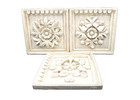 Vintage 1985 Hous Partes Inc Set Of Three Floral Plaster Wall Art