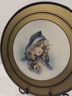 Antique Chimney Flue Cover Blond Child In Blue Coat Metal And Glass Framed 8 50 
