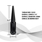 24 Pcs Black Spike Lug Nuts 14x1 5 For Chevy Silverado Tahoe 4 4  Tall W  Key