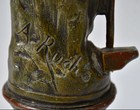 Antique French Bronzed Spelter Figures A Rucho Fileuse Forgeron Statues 30cm