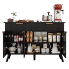 Farmhouse Sideboard Buffet Storage Cabinet Cupboard W  2 Drawer For Home Kitchen