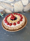 Vtg Pie Plate Strawberry Apple Pie With Lid Made Portugal Cottage Farmhouse