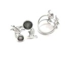 Flying Birds Silver Ring Setting Blank Cabochon Mounting Adjustable Brass