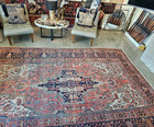 Antique Persian Faraghan  Serapi Rug  Heriz  Sarouk Style  Tree Of Life  9x13