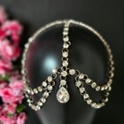 Women Head Rhinestone Droplet Multi-layer Metal Hair Chain Jewel Headwear 08021