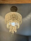 Vtg 1960 s French Style Brass Crystal Wedding Cake Chandelier Lighting Parts Lg