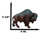 Native American Wild Bison Buffalo Resin Statue In Green Patina Bronze Finish