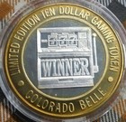  999 Silver Strike  10 Casino Gaming Token  Colorado Belle  Laughlin Nevada  Ct