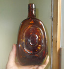 V o b scotch Whisky Sandy Mclean   Co Glasgow Vintage Labeled Amber Bottle Nice
