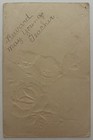 Antique Embossed Reward Card Kittens In Envelope Red Rose Teacher Gift Victorian