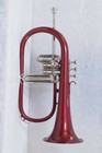 Burgundy Bb Flugelhorn 3-valve Brass Horn Silver Trim Professional Finish