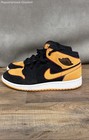 Nike Air Jordan 1 Mid Se Vivid Orange Black Youth Sneakers Size 7y