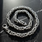 Men s 925 Sterling Silver 10mm Box Byzantine Heavy Chain Necklace Bracelet Set