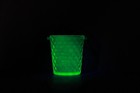 Uranium Glass Art Deco Diamond Optic Ice Bucket