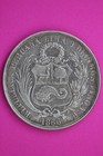 1866 56 Peru 1 Sol Silver Coin  900 Fine Guaranteed Authentic   Genuine 0793n