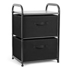 Dresser For Bedroom With 2 Drawers  Wide Chest Of Drawers  Fabric Black2